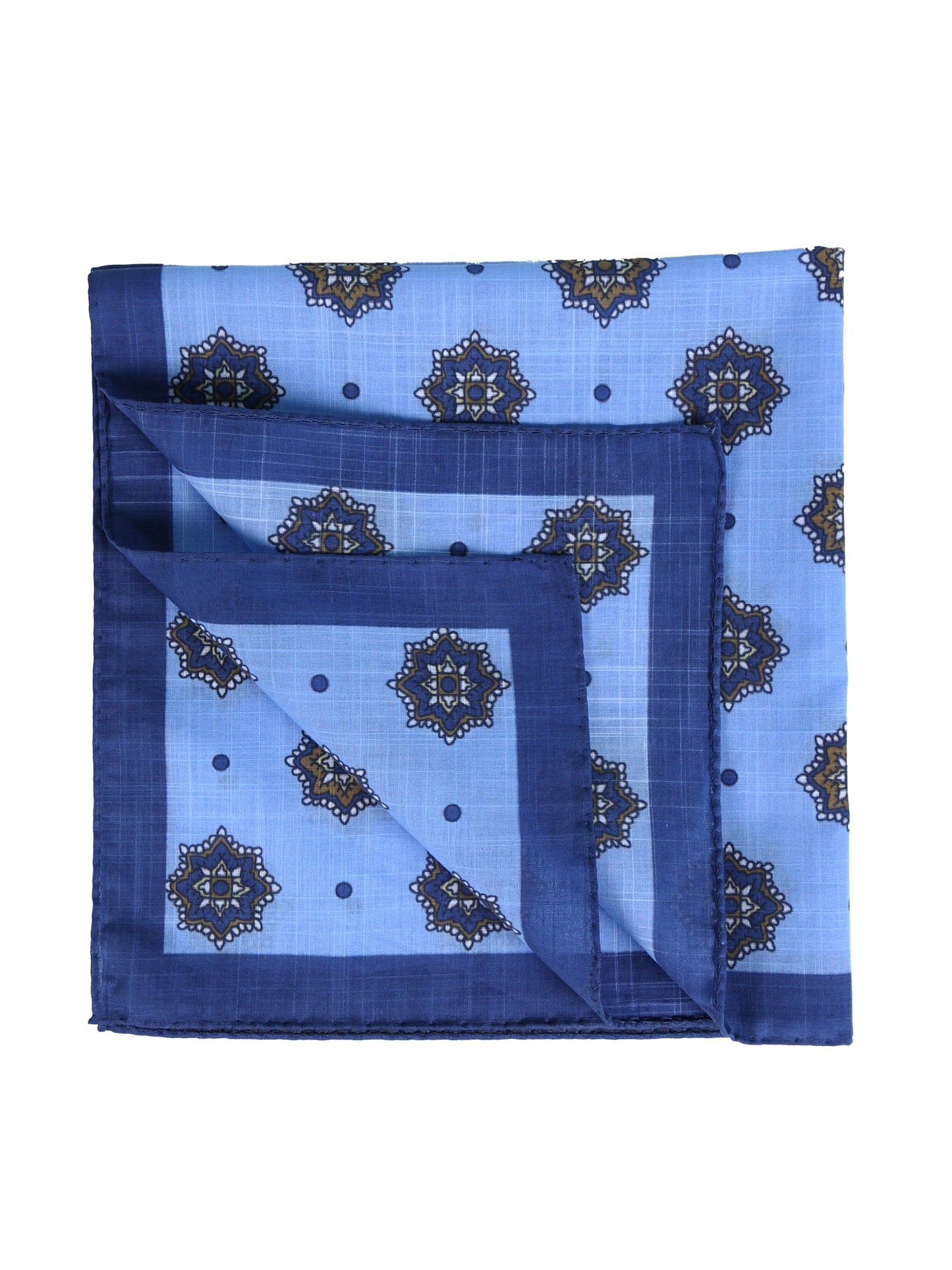 XL Light Blue Pocket Square in Pure Cotton SHAKI