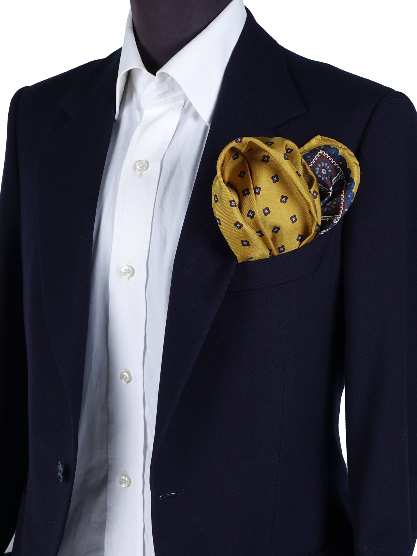 Pocket Square 45x45cm Yellow in Printed Silk DALI