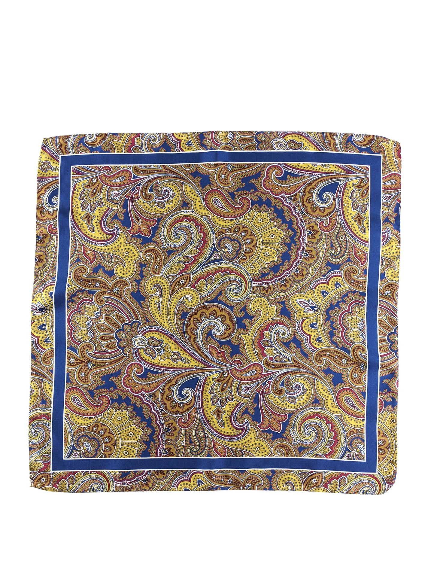 Printed Silk Pocket Square 45x45cm Yellow DINA