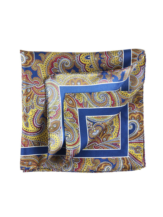 Printed Silk Pocket Square 45x45cm Yellow DINA