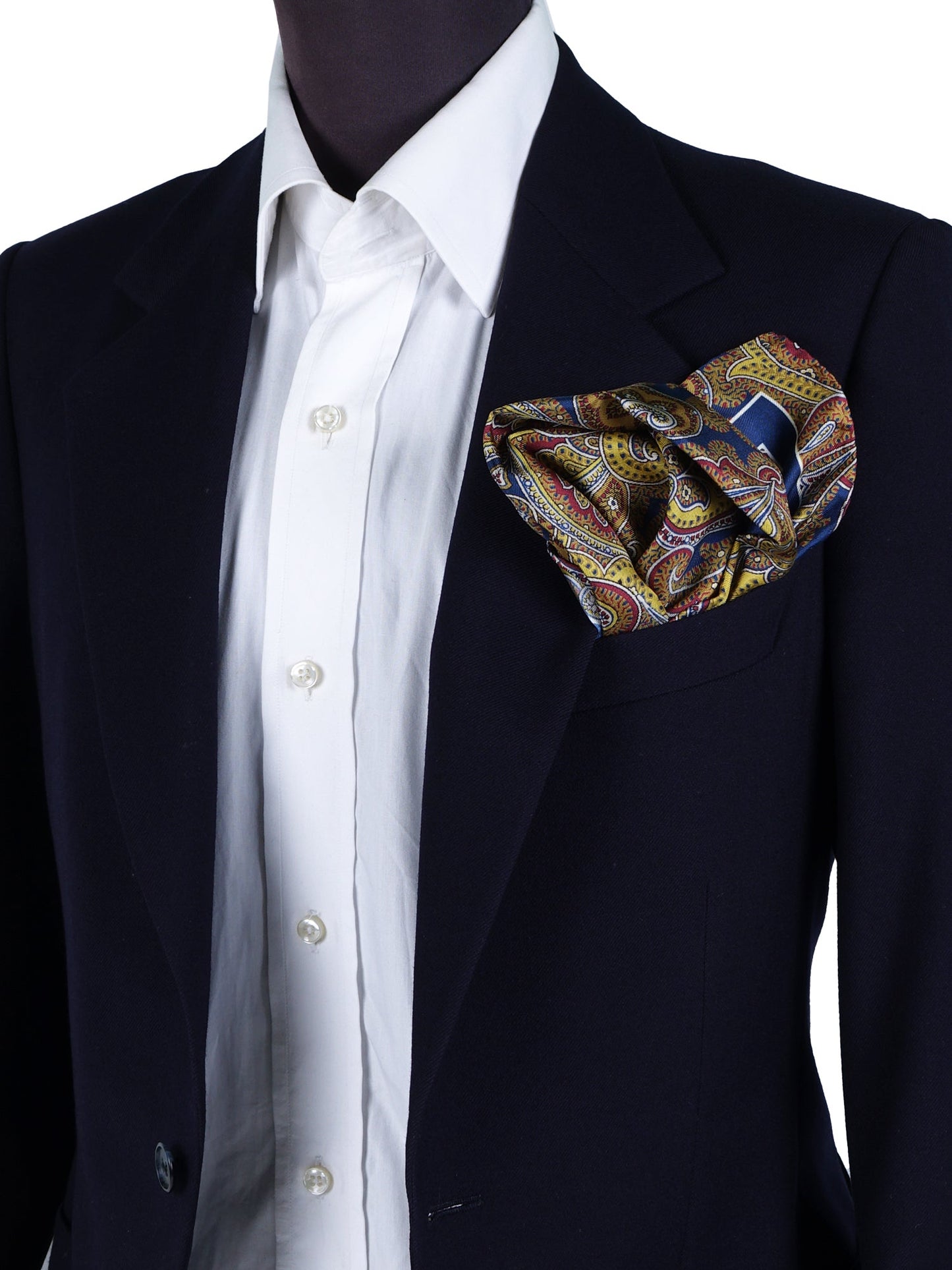 Printed Silk Pocket Square 45x45cm Yellow DINA