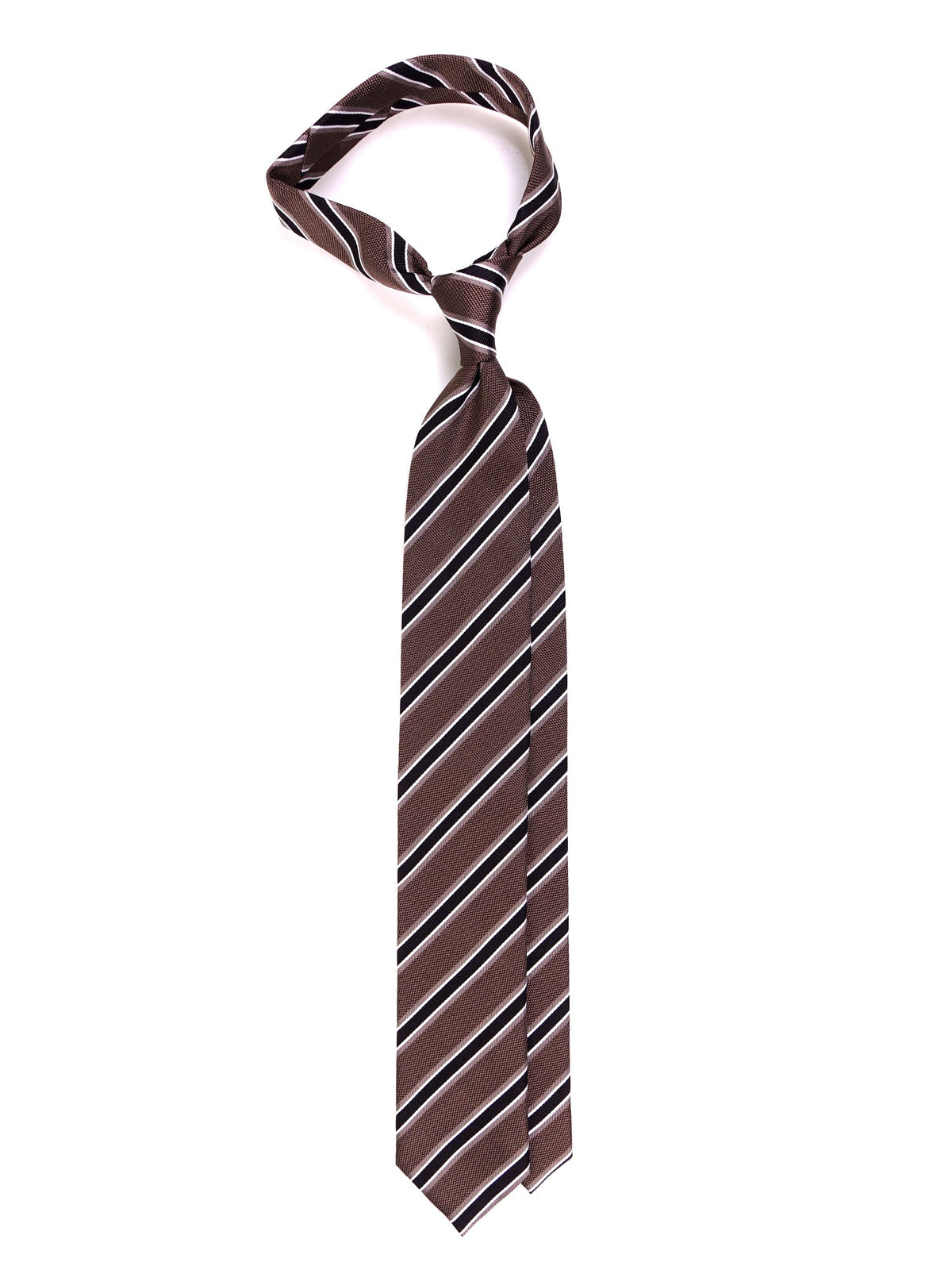 FEDORA brown woven silk 3-fold tie
