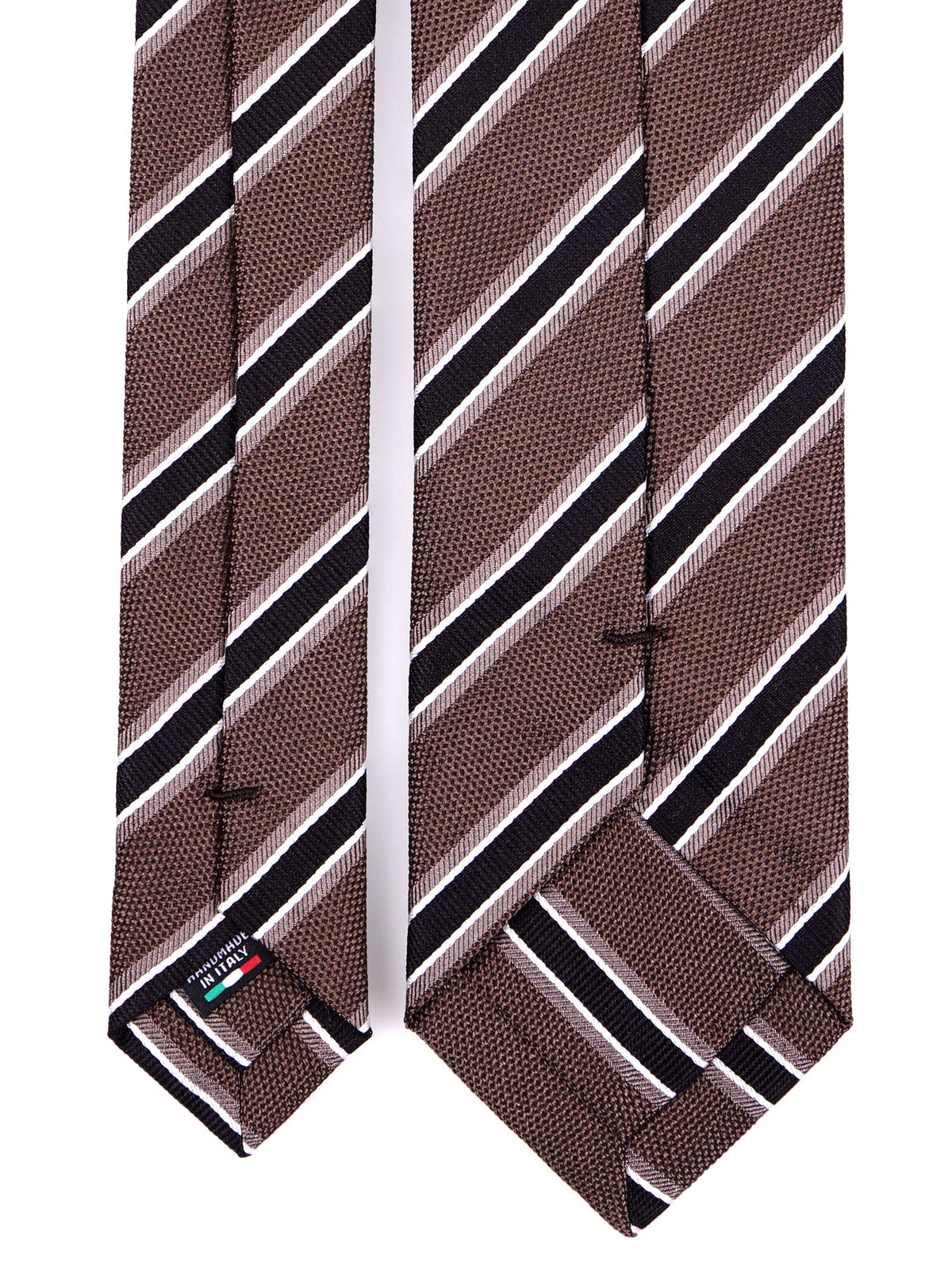 FEDORA brown woven silk 3-fold tie