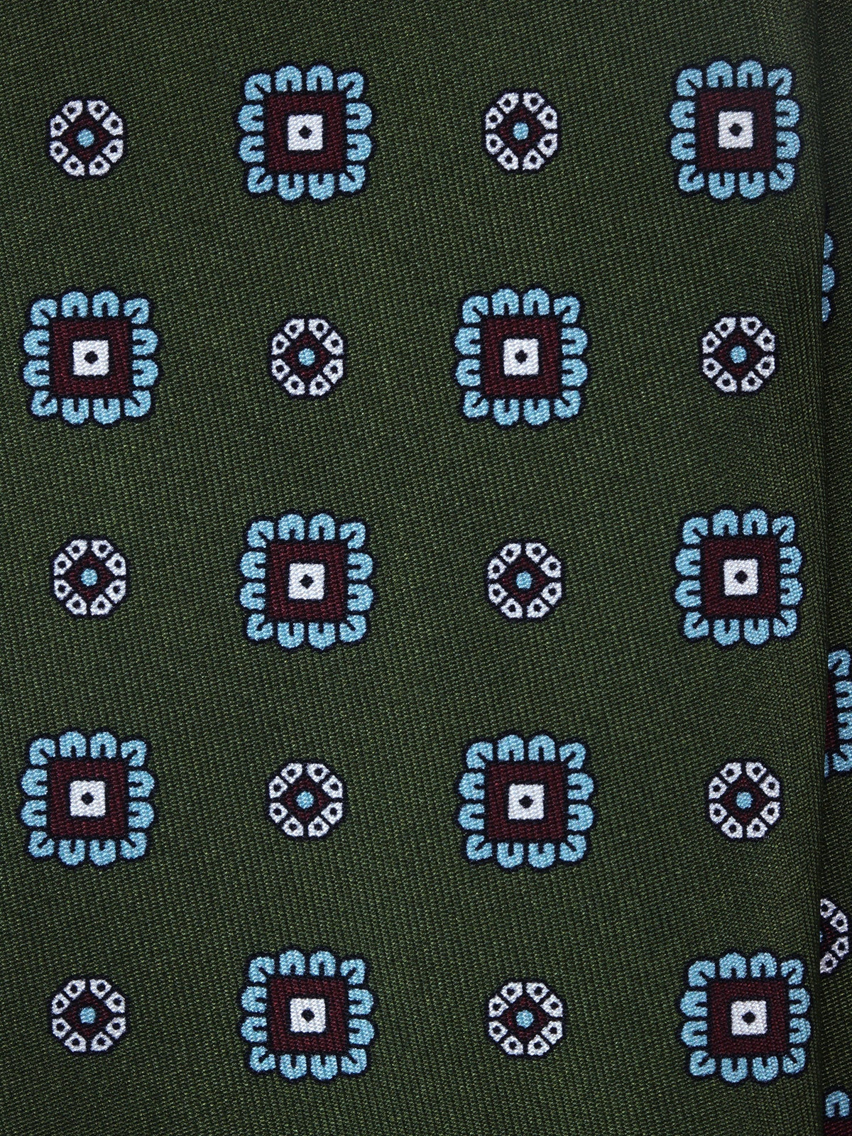 FEIN 3-fold tie in green printed silk