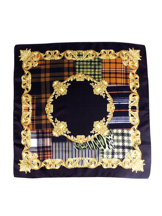 Black Printed Silk Scarf SAMPER