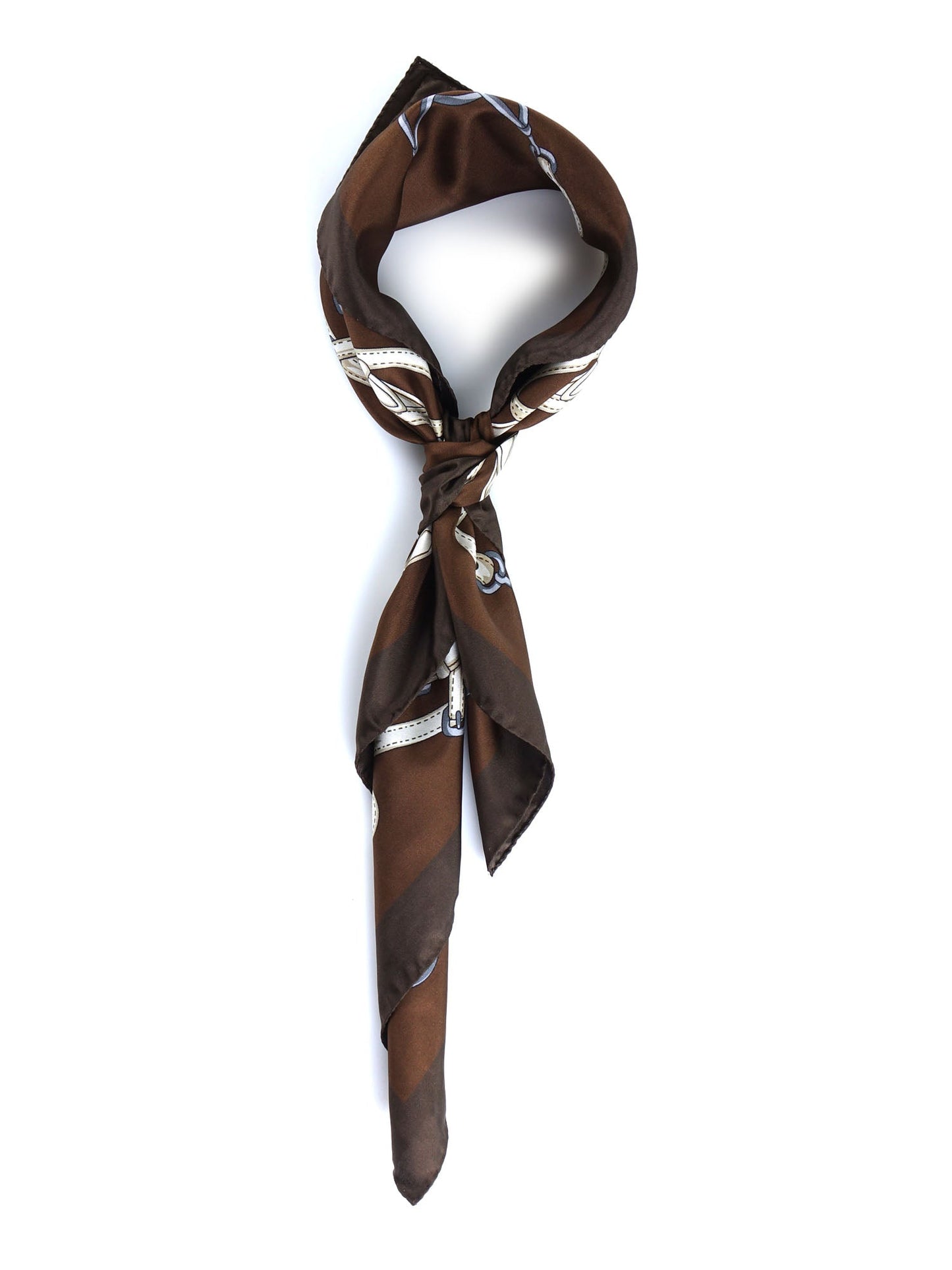 Brown silk scarf 90x90cm REINS