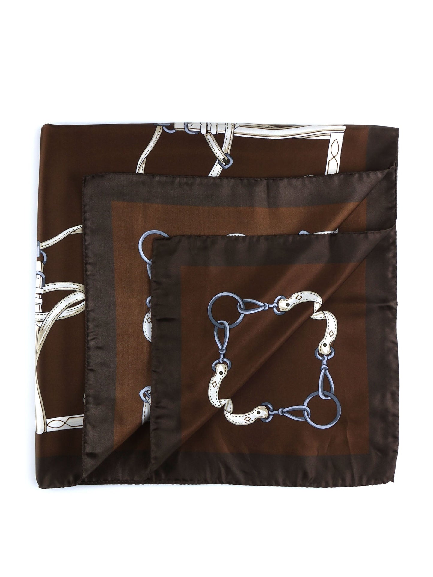 Brown silk scarf 90x90cm REINS