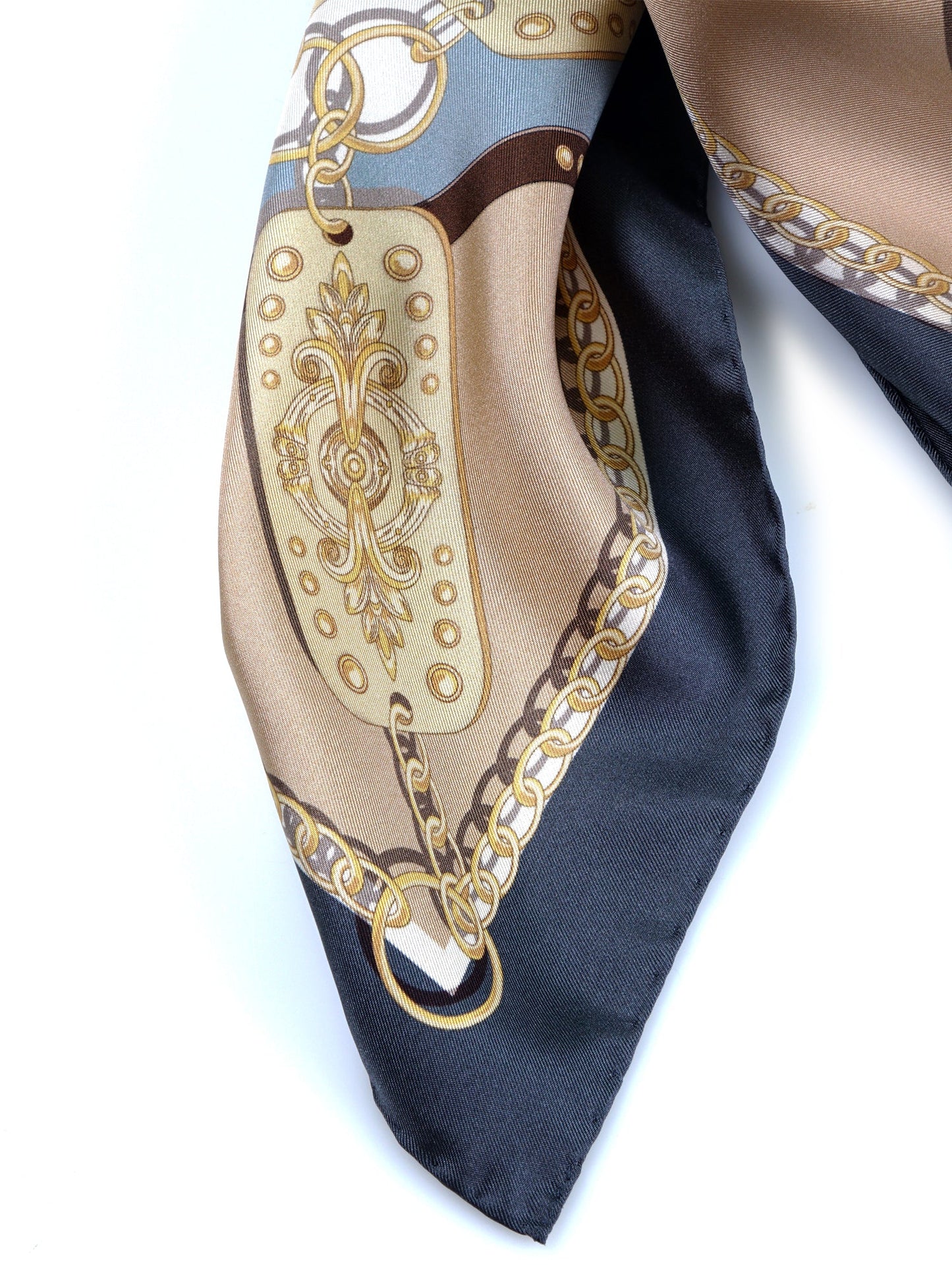 Gray made of pure printed silk Stole Scarf BERENIKE