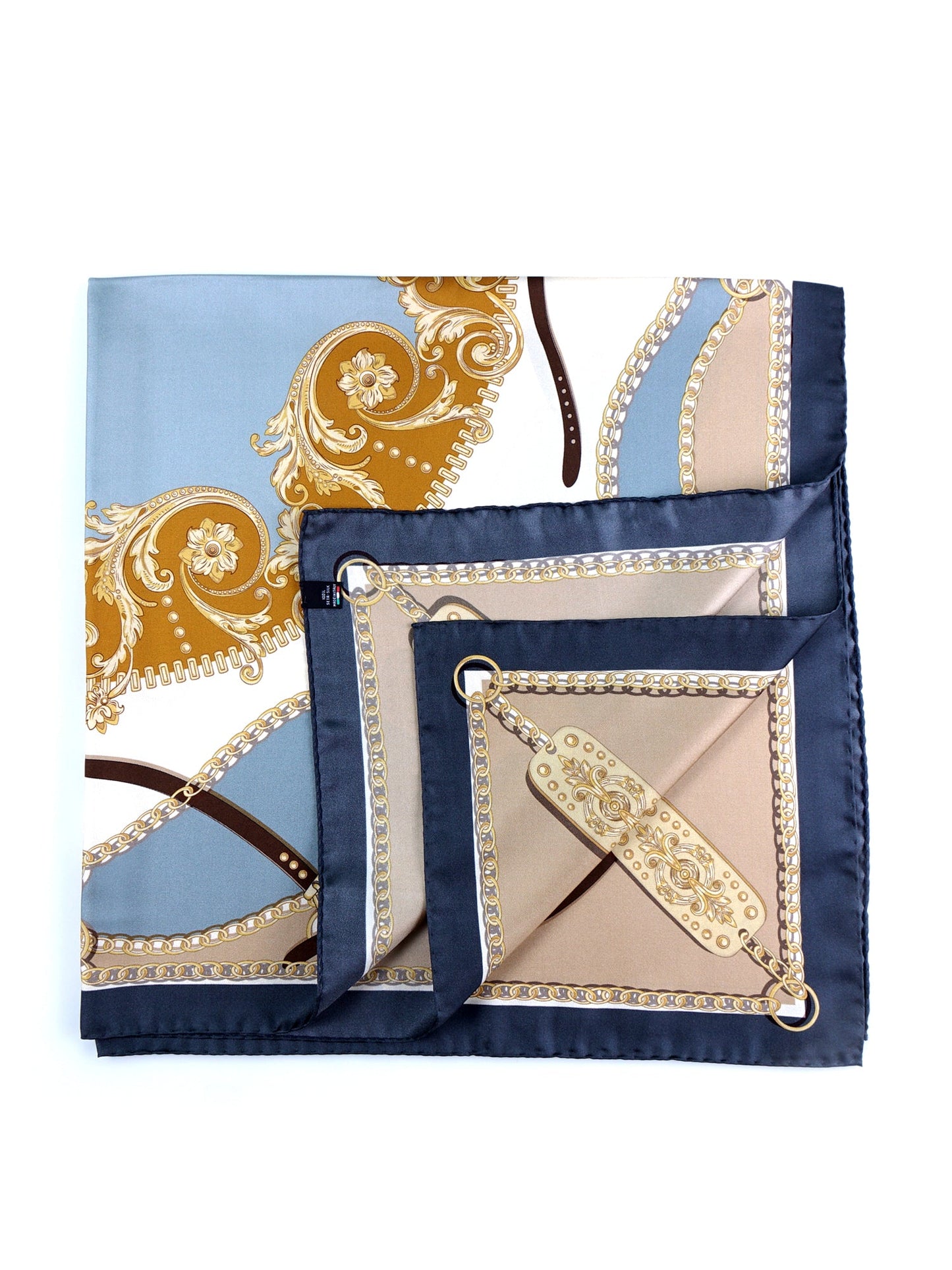 Gray made of pure printed silk Stole Scarf BERENIKE