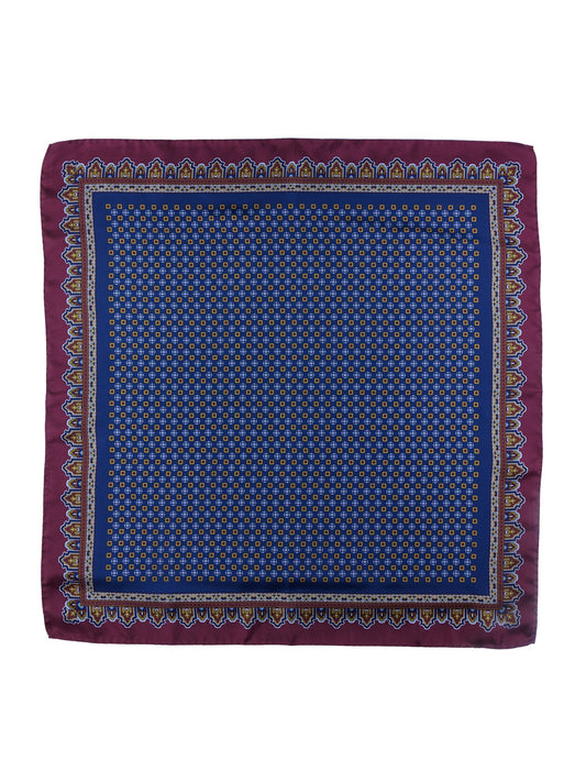 Narciso Printed Silk Blue Scarf 70x70cm