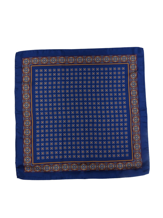 Blue 70x70cm Printed Silk Scarf FEDE