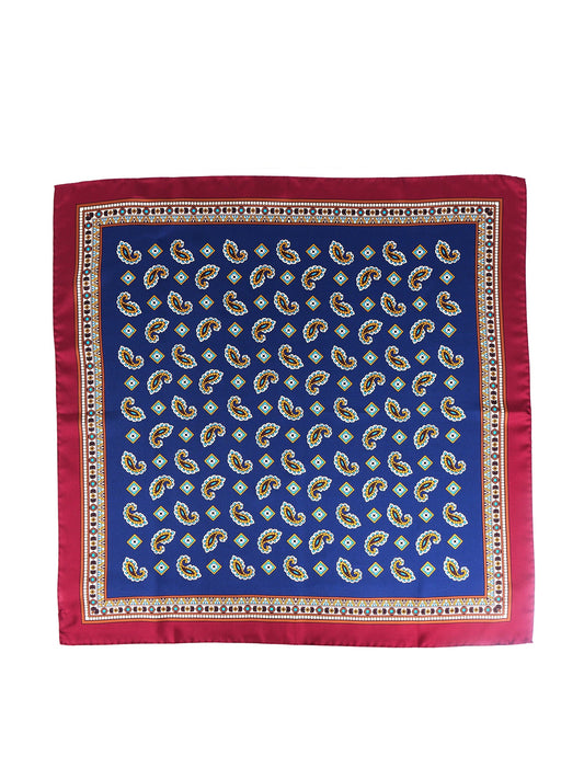 Blue Silk Scarf 70x70cm FALENA