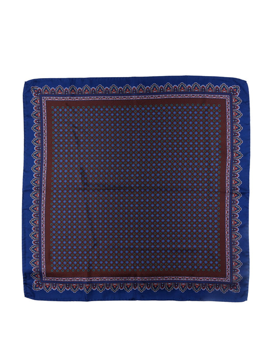 Brown silk printed scarf 70x70cm NARCISO
