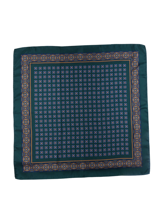 Green 70x70cm Printed Silk Scarf FEDE