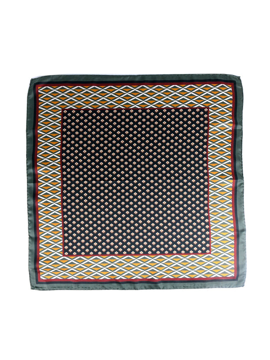 Green 70x70cm Printed Silk Scarf GOLDIE