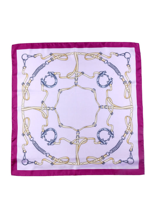 Lilac Silk Printed Scarf 70x70cm REINS