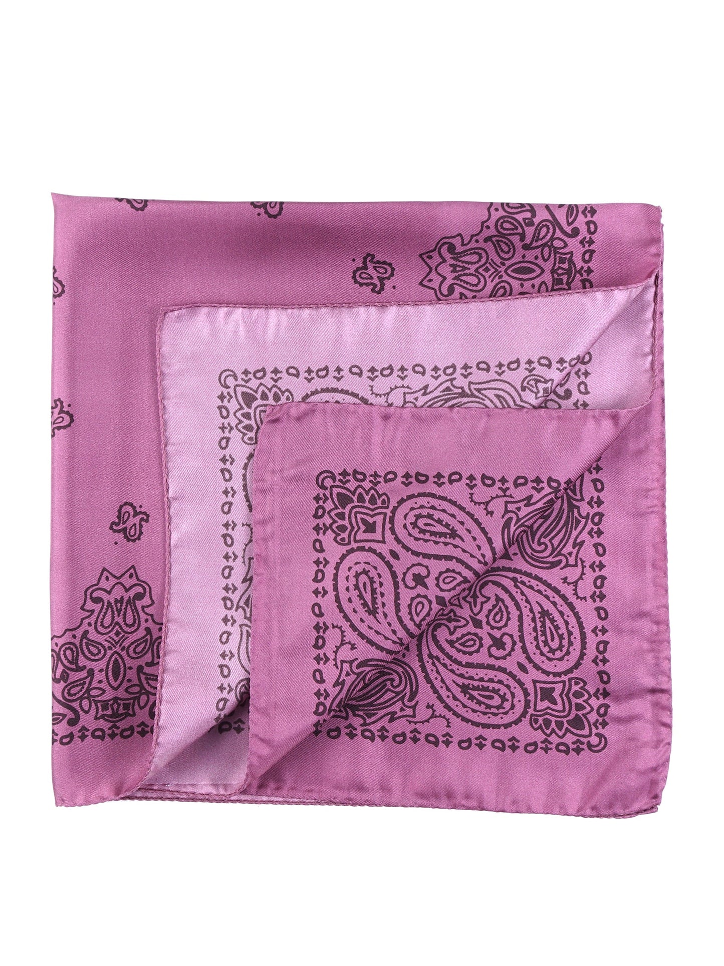 Lilac scarf 70x70cm in printed silk ABSTRA