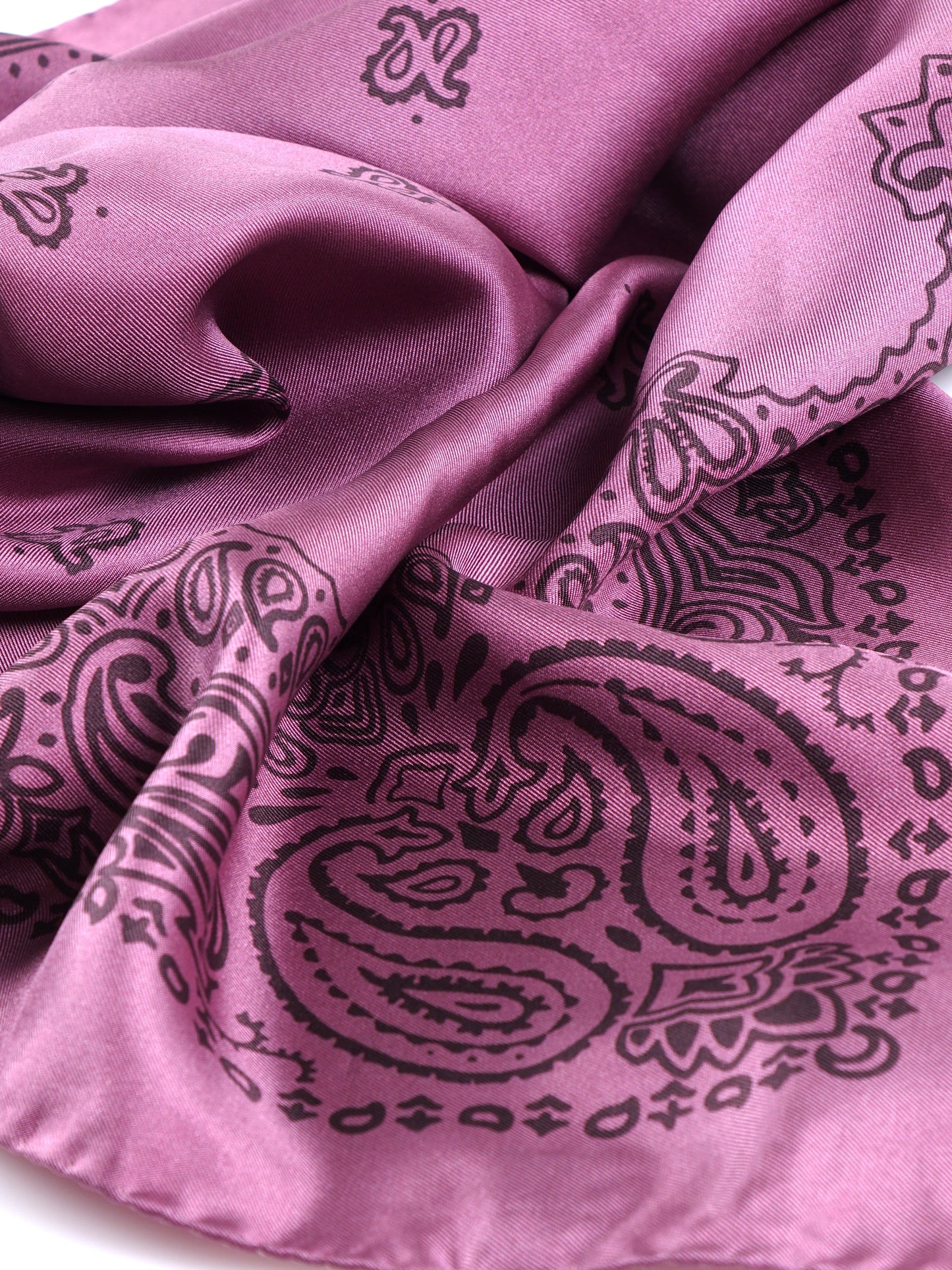 Lilac scarf 70x70cm in printed silk ABSTRA