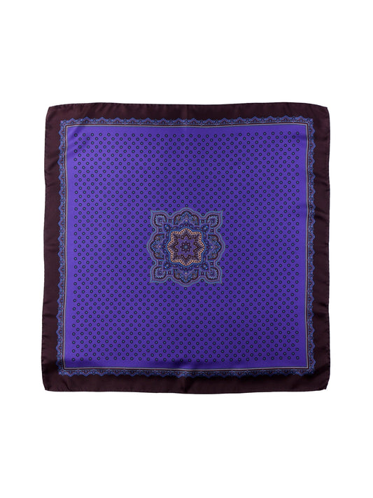 Purple Silk Scarf 70x70cm Printed MELIER