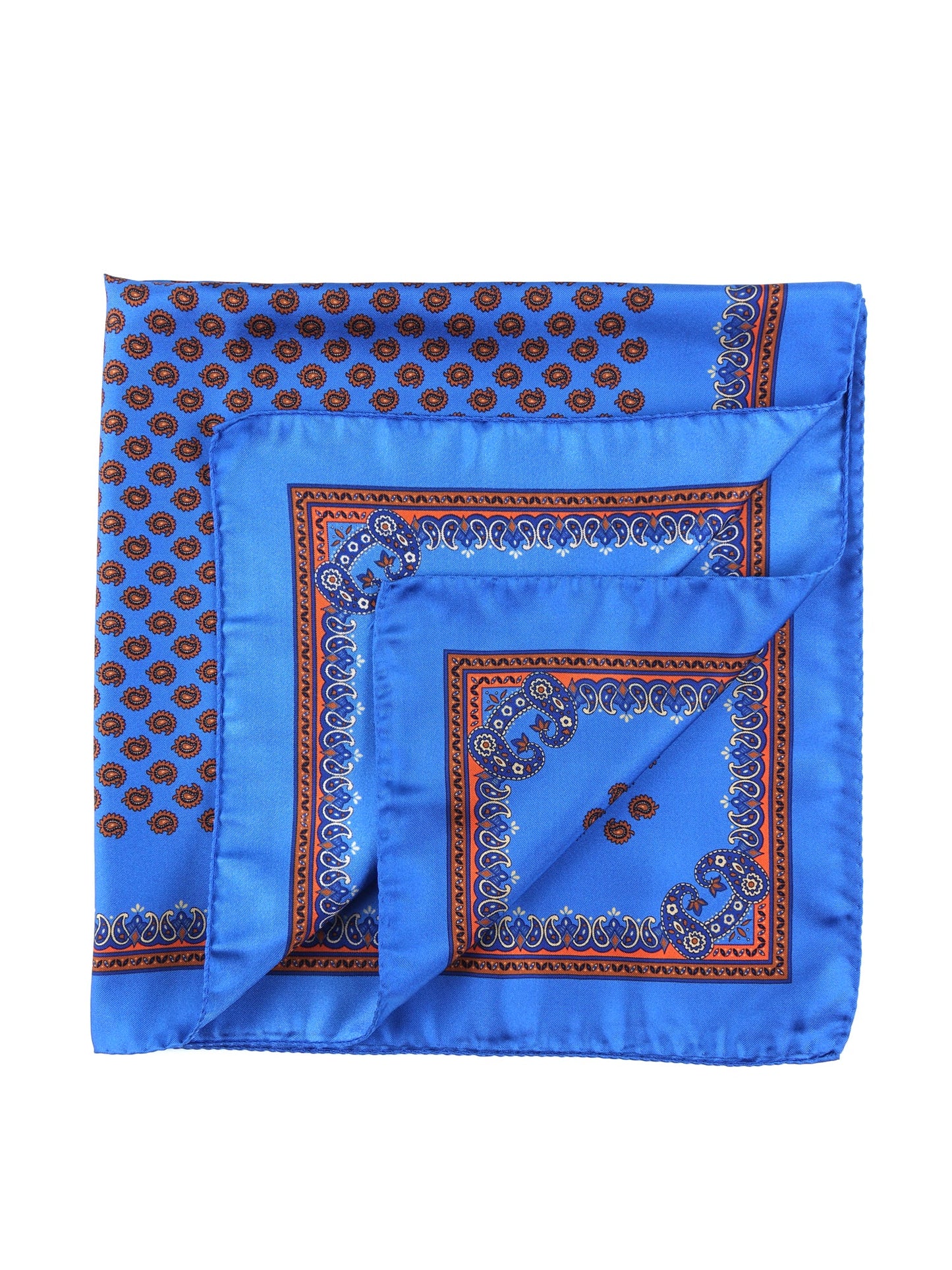 Electric Blue Silk Scarf 70x70cm PRINTED RAIN