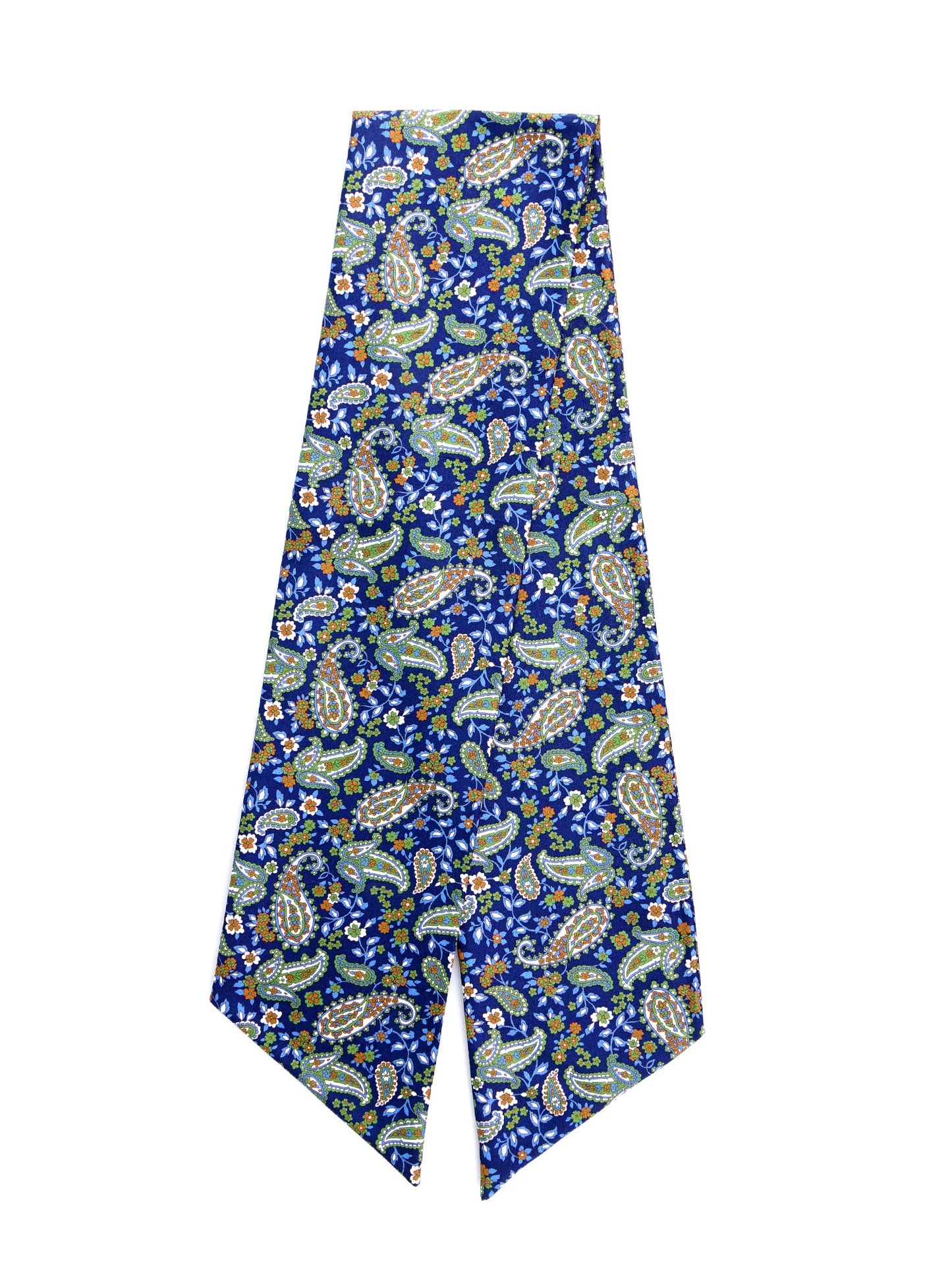 ABYSS blue panama silk twilly foulard