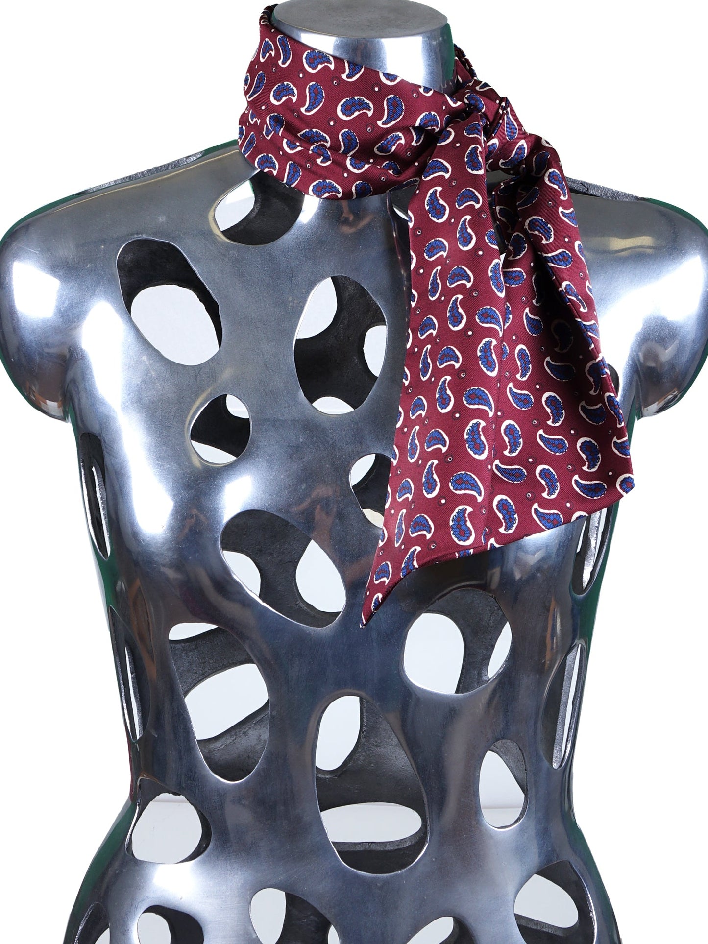 Bordeaux Twilly Scarf in Printed Silk FRANGY