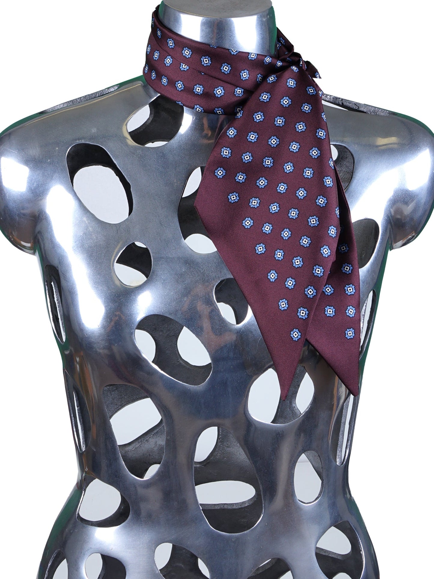 Burgundy Printed Silk Twilly Scarf DIANA