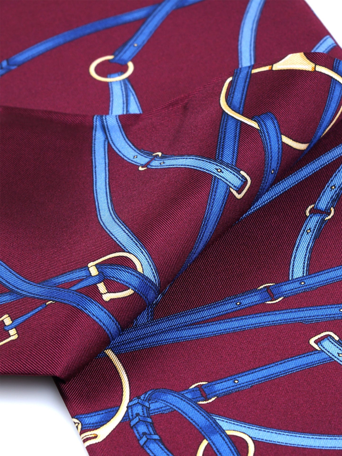 Burgundy Printed Silk Twilly Scarf REINS