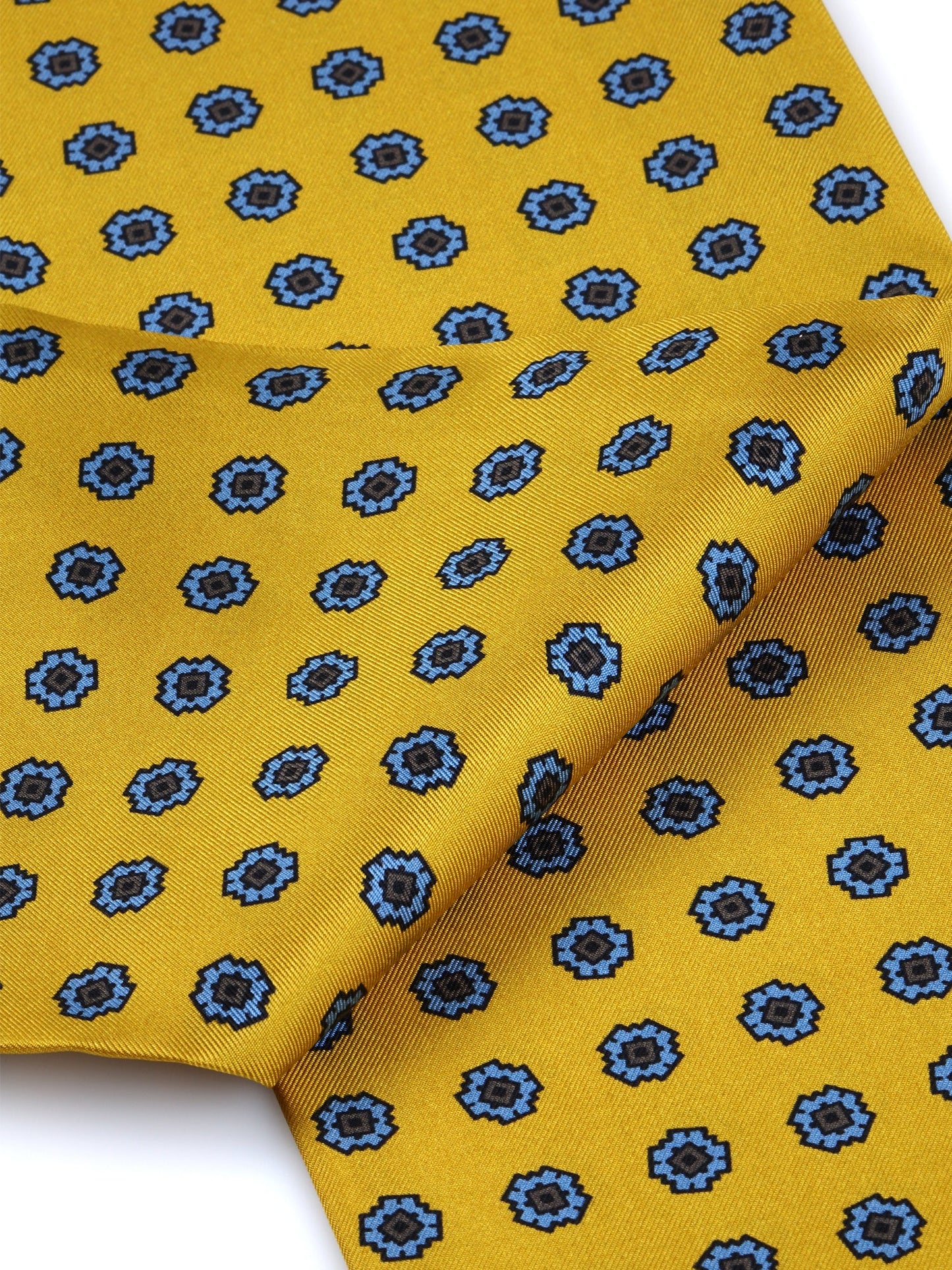 Yellow Printed Silk Twilly Scarf DIANA