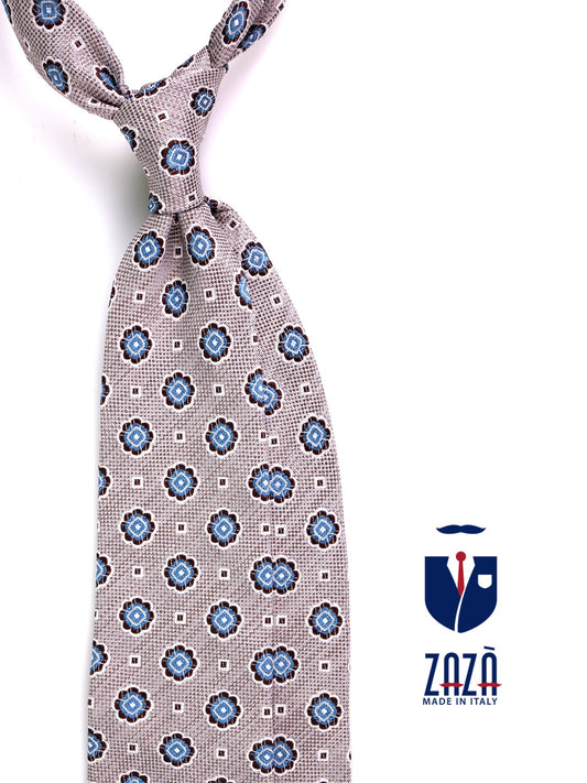 FREY brown silk/cotton 3-fold tie