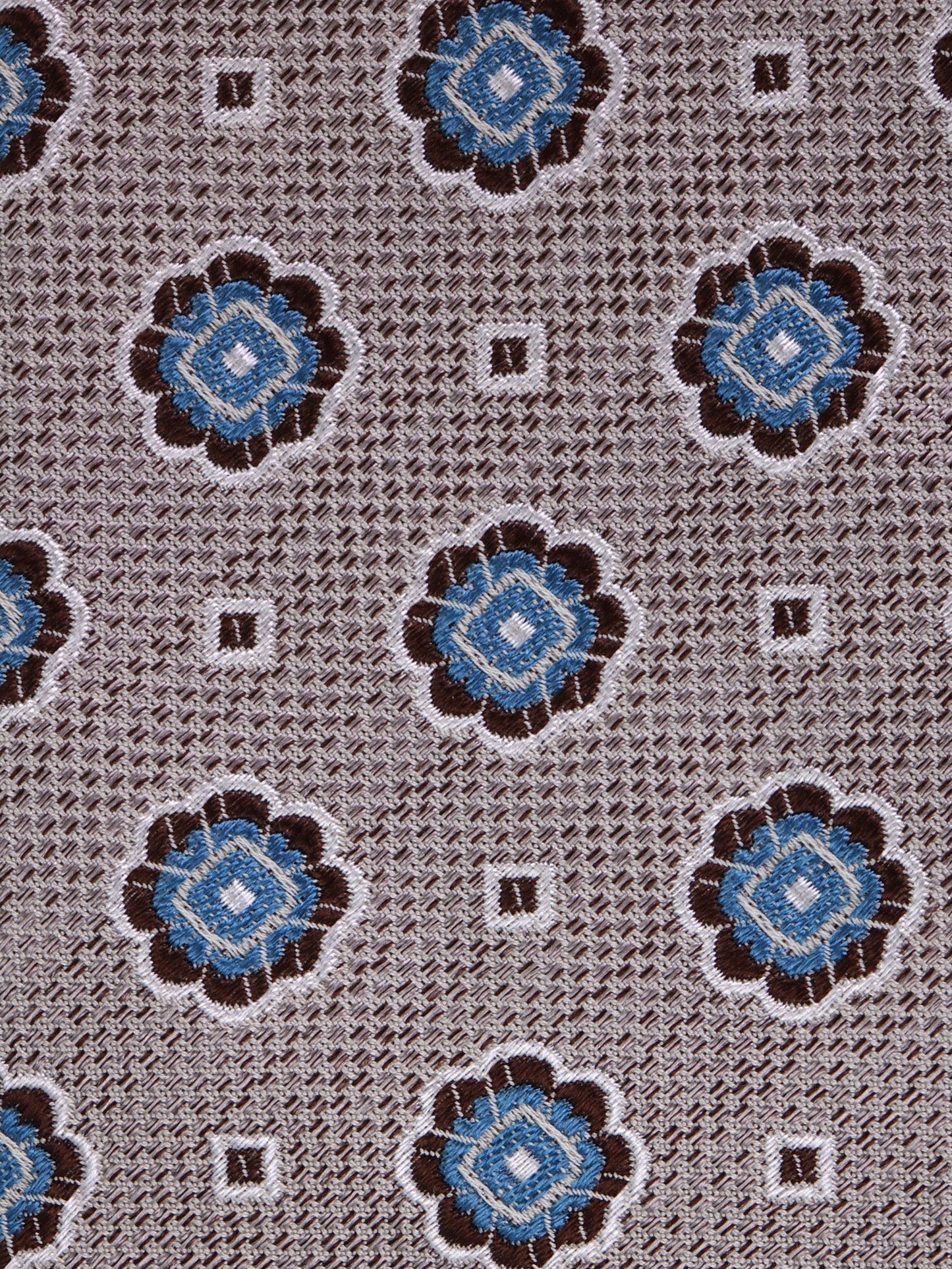 FREY brown silk/cotton 3-fold tie