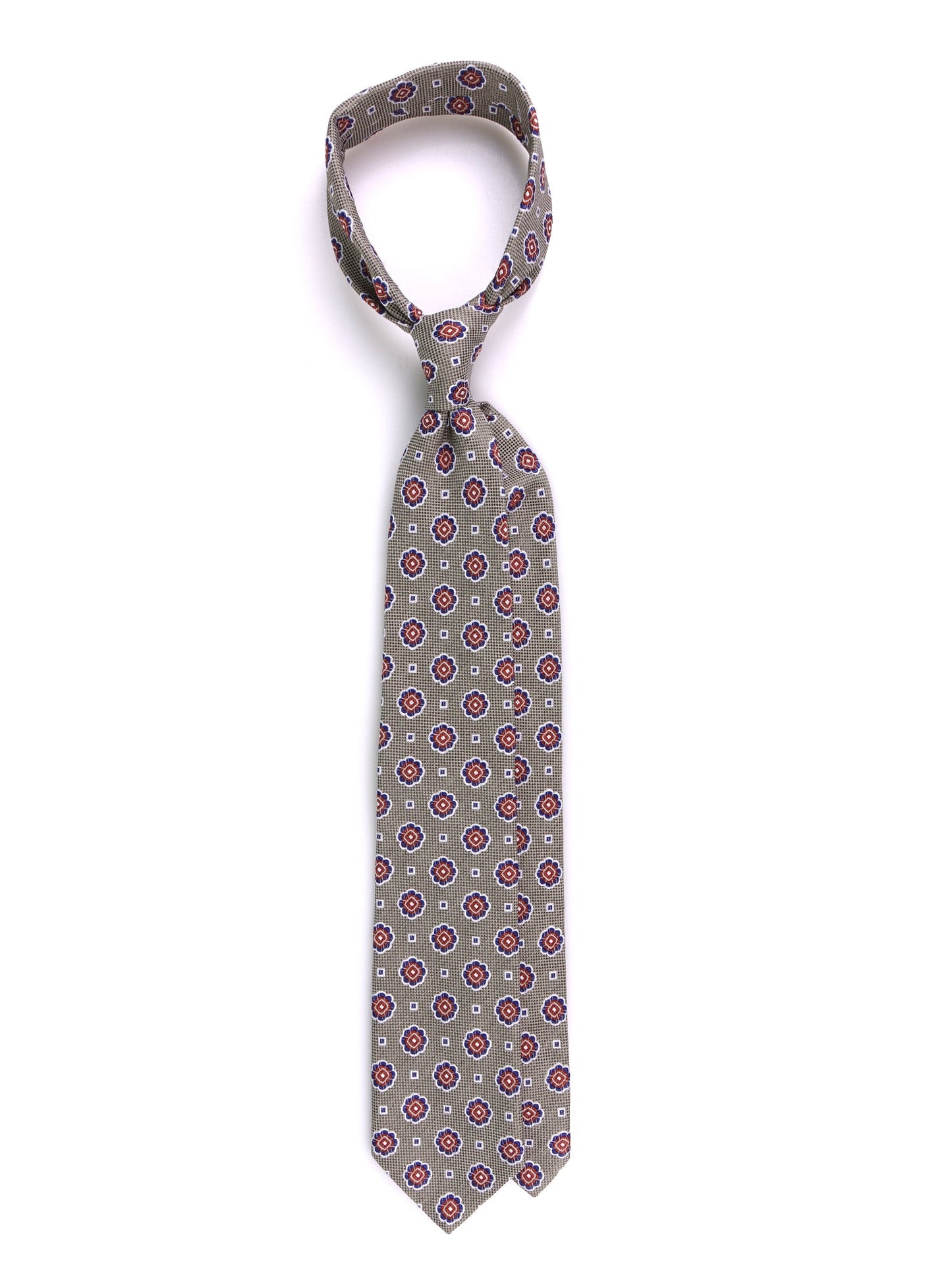 FREY 3-fold silk\cotton green tie