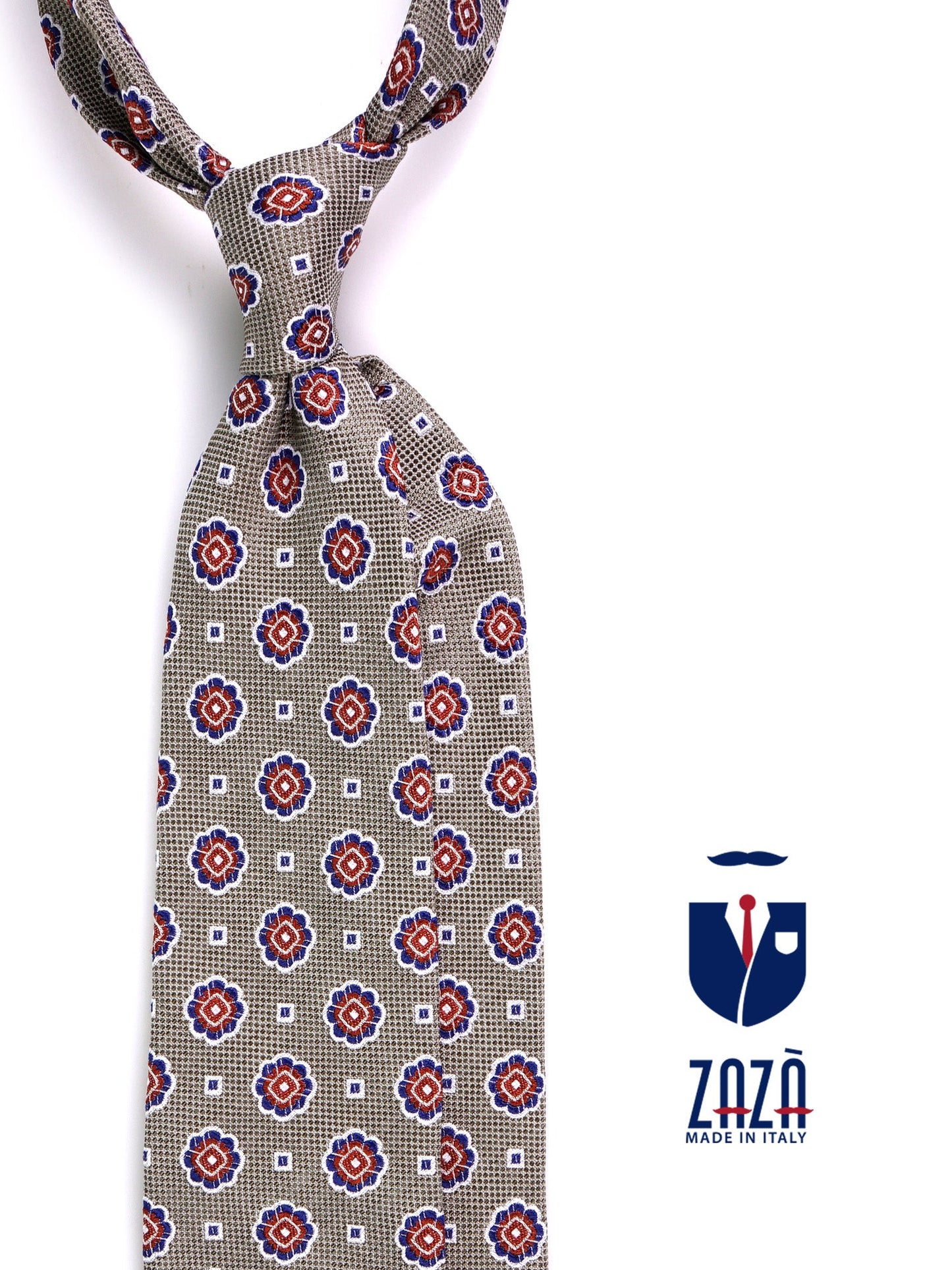 FREY 3-fold silk\cotton green tie