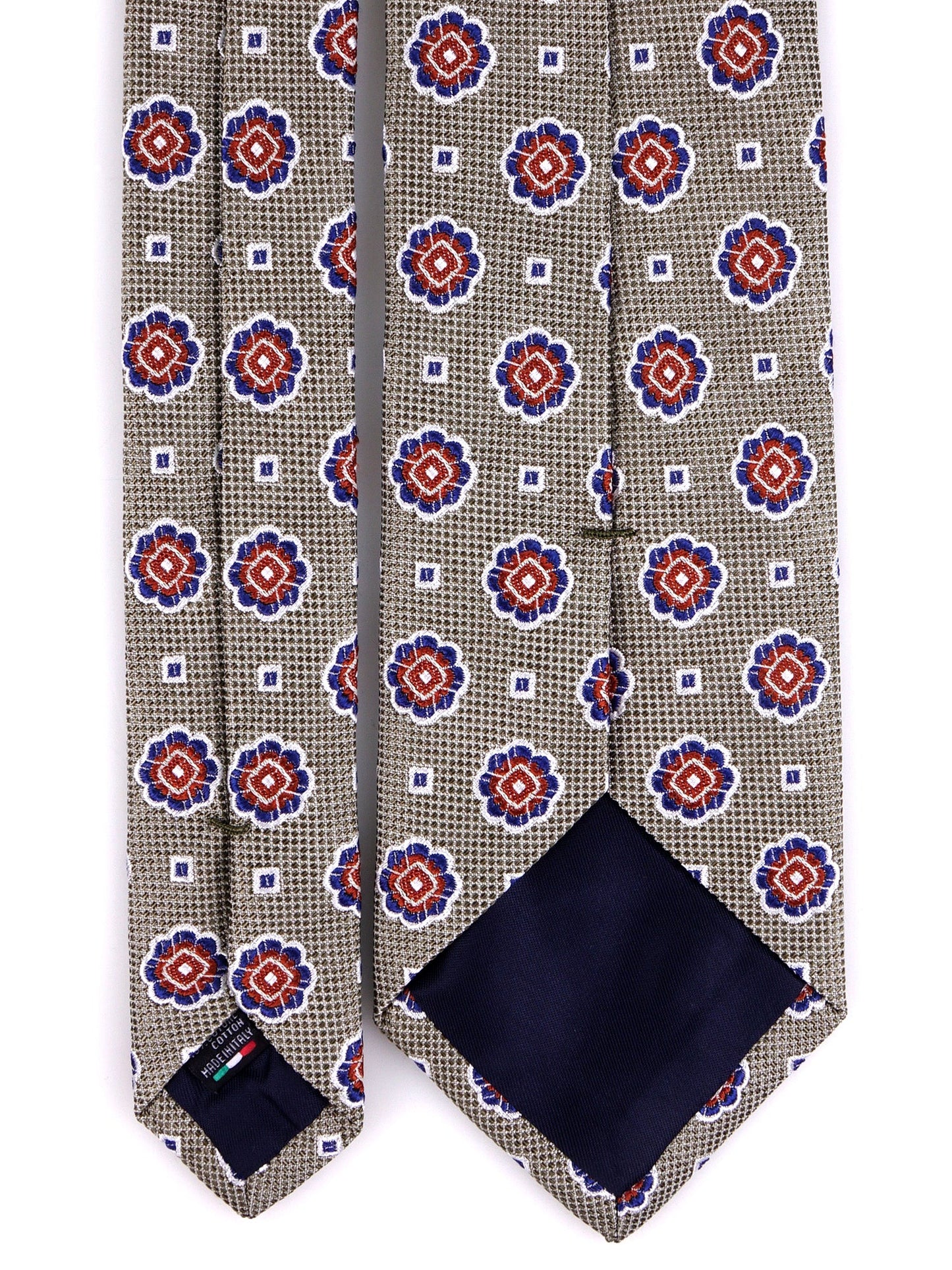 FREY 3-fold silk\cotton green tie