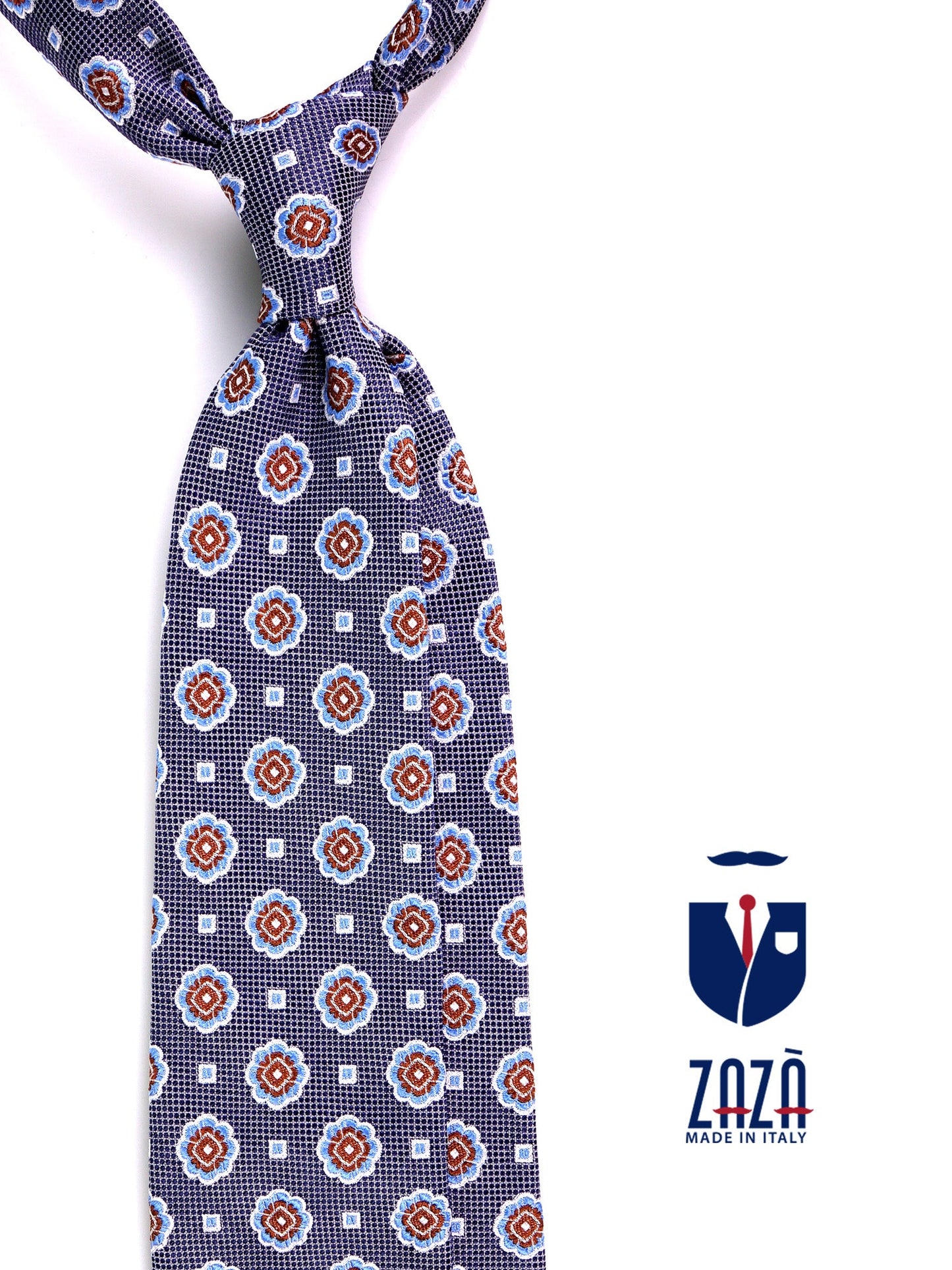 FREY 3-fold dark blue silk\cotton tie