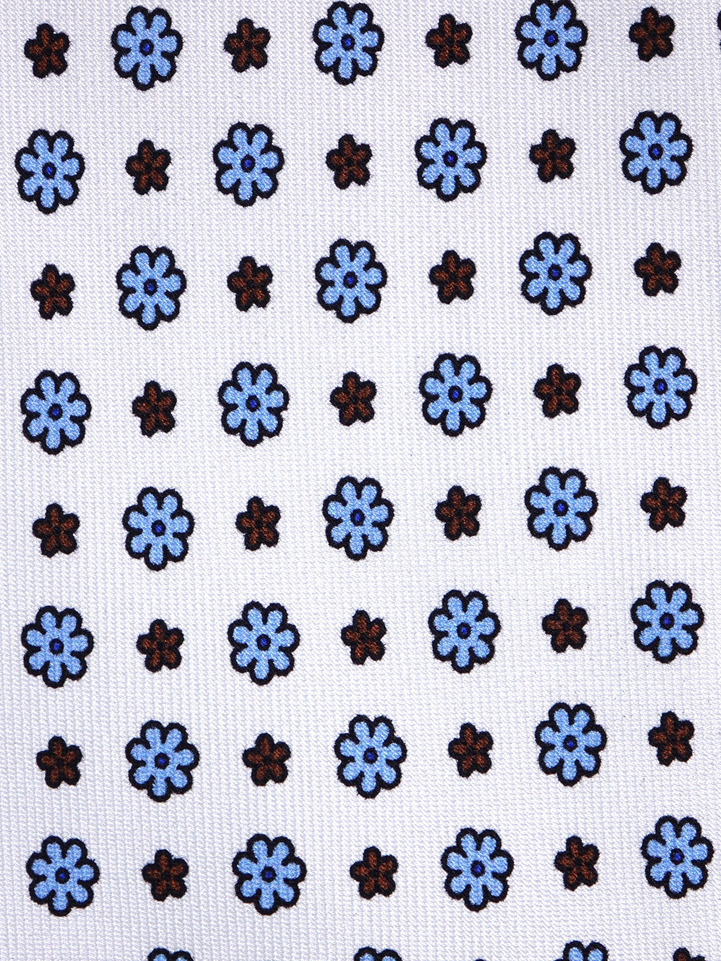 White 3 Folds Tie FROSTELLE English Printed Silk