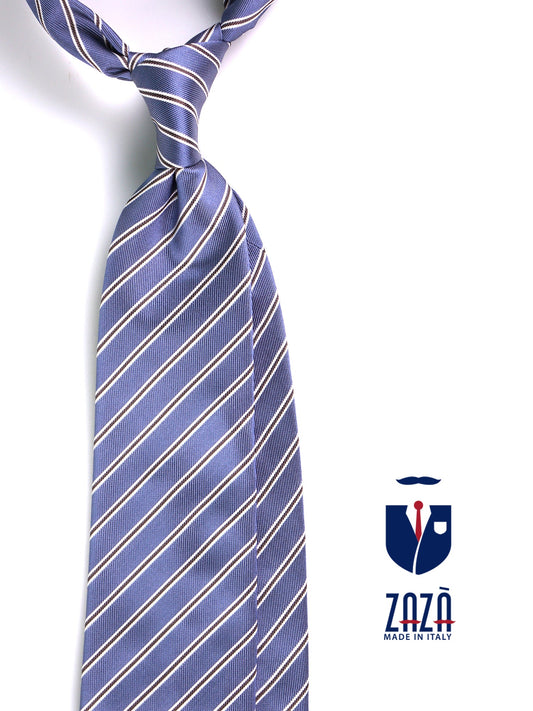 FROZONE 3-fold tie in light blue woven silk