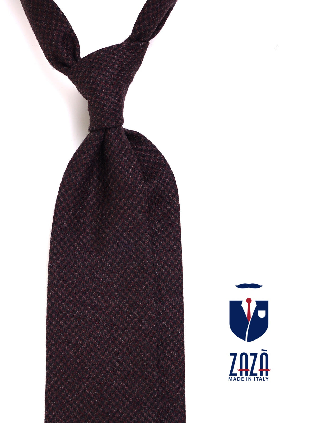 Brown pure wool 3-fold tie FURT