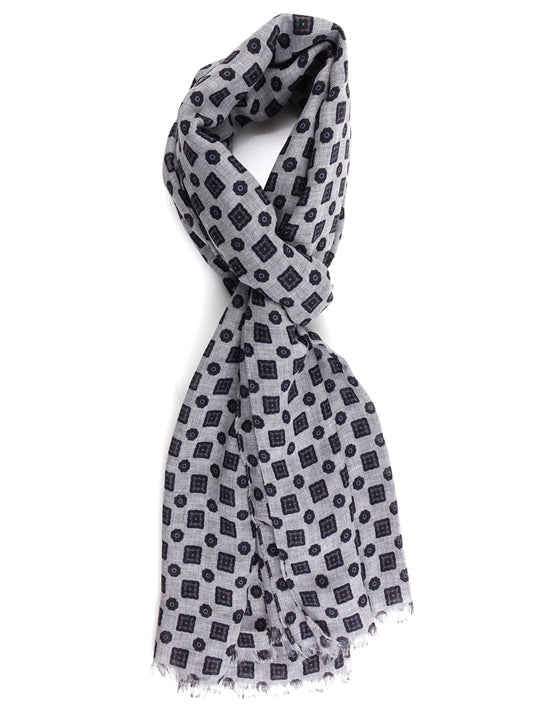GARGANO Grey Scarf in pure wool