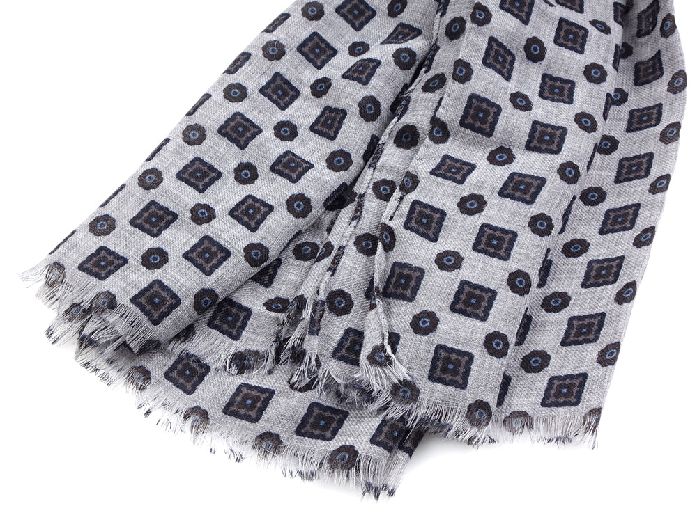 GARGANO Grey Scarf in pure wool
