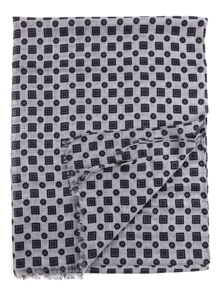 GARGANO Grey Scarf in pure wool
