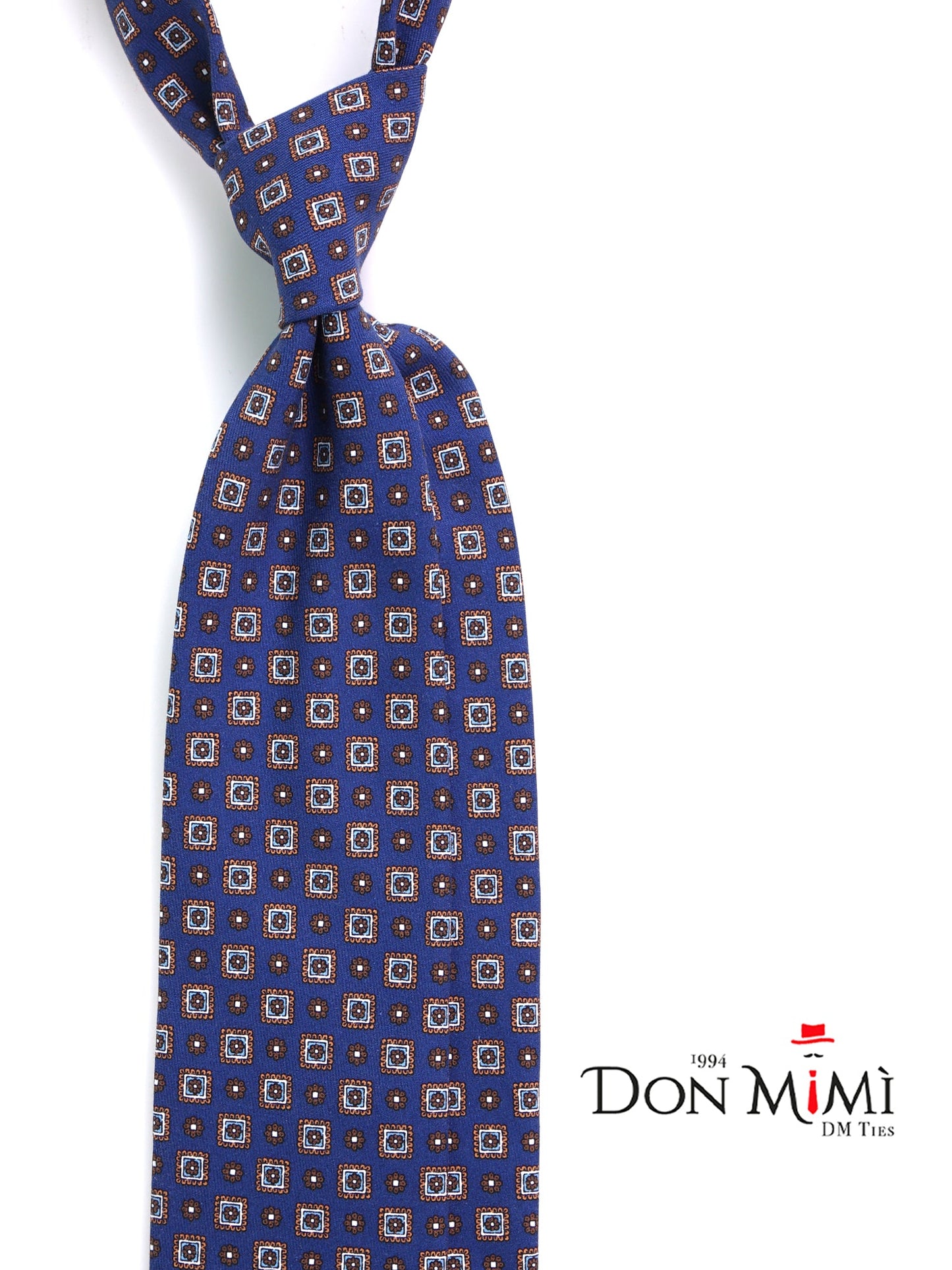 GIANGY 3-fold blue madder silk tie