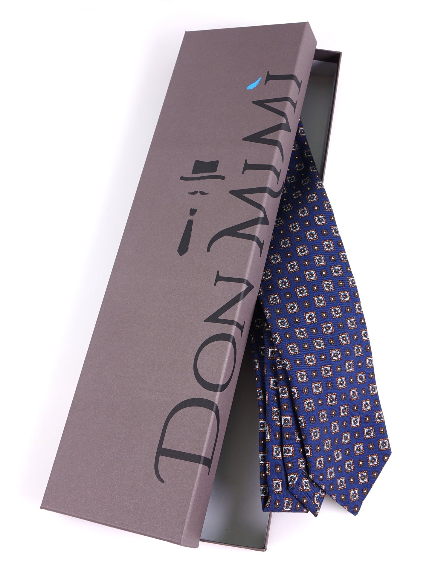 GIANGY 3-fold blue madder silk tie