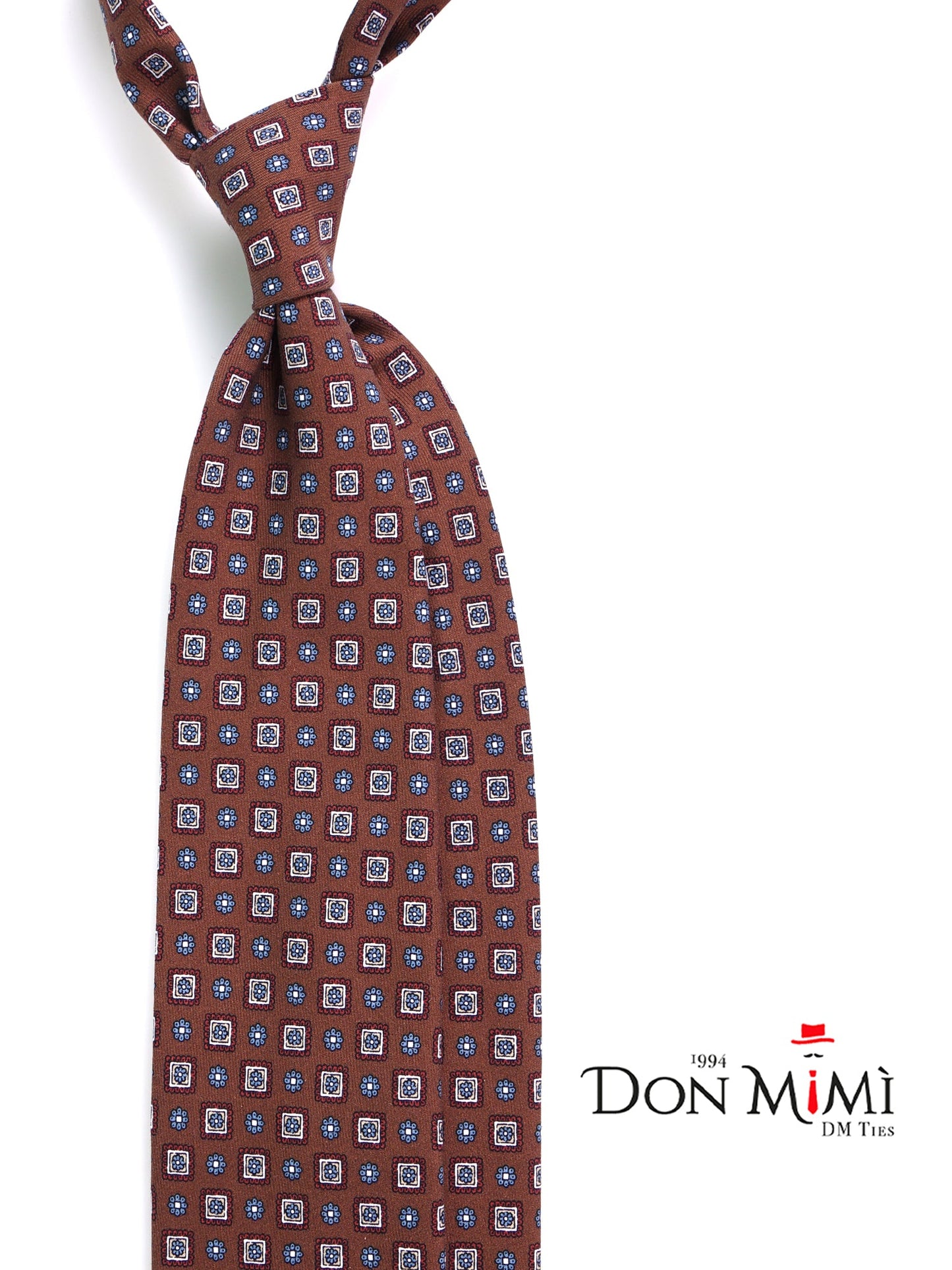 Brown GIANGY 3-fold madder silk tie