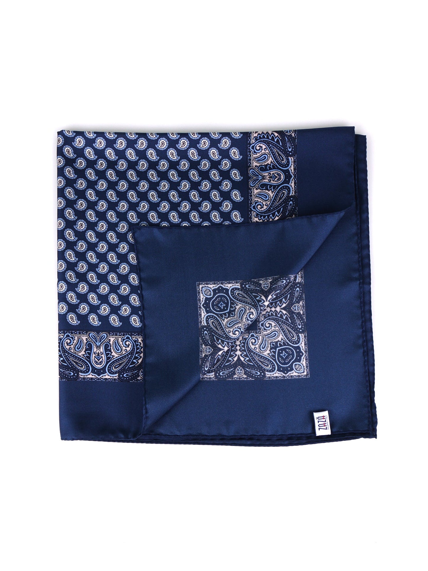 GLAZE blue printed silk foulard