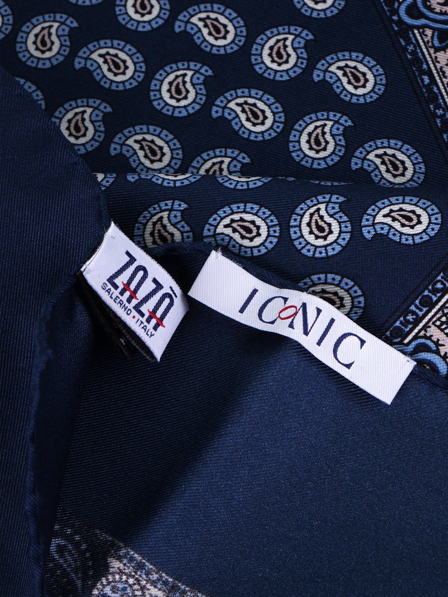 GLAZE blue printed silk foulard