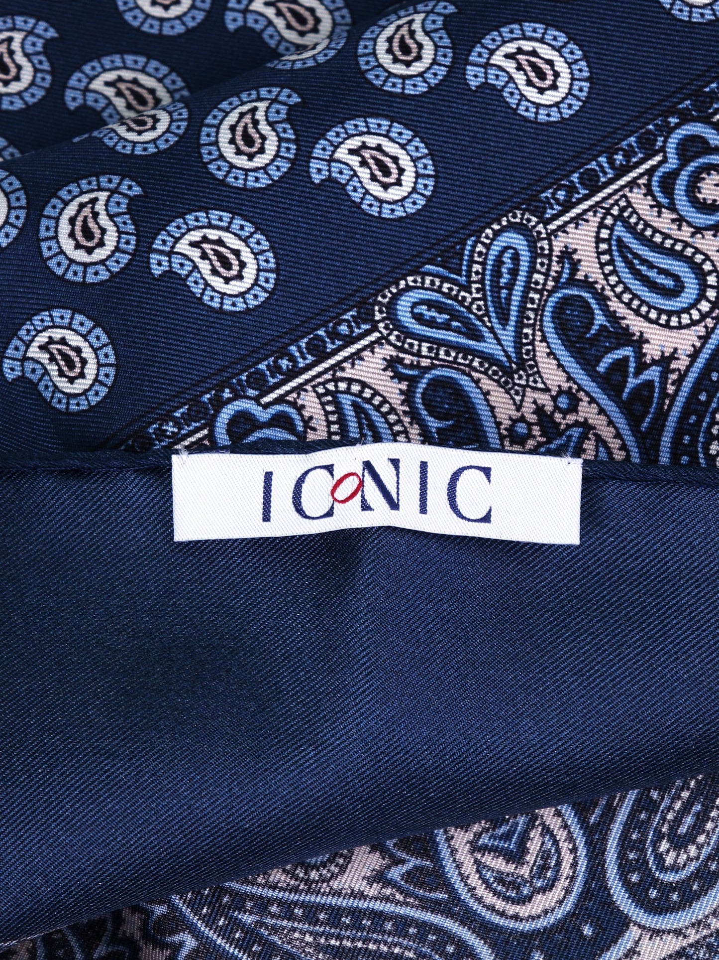 GLAZE blue printed silk foulard