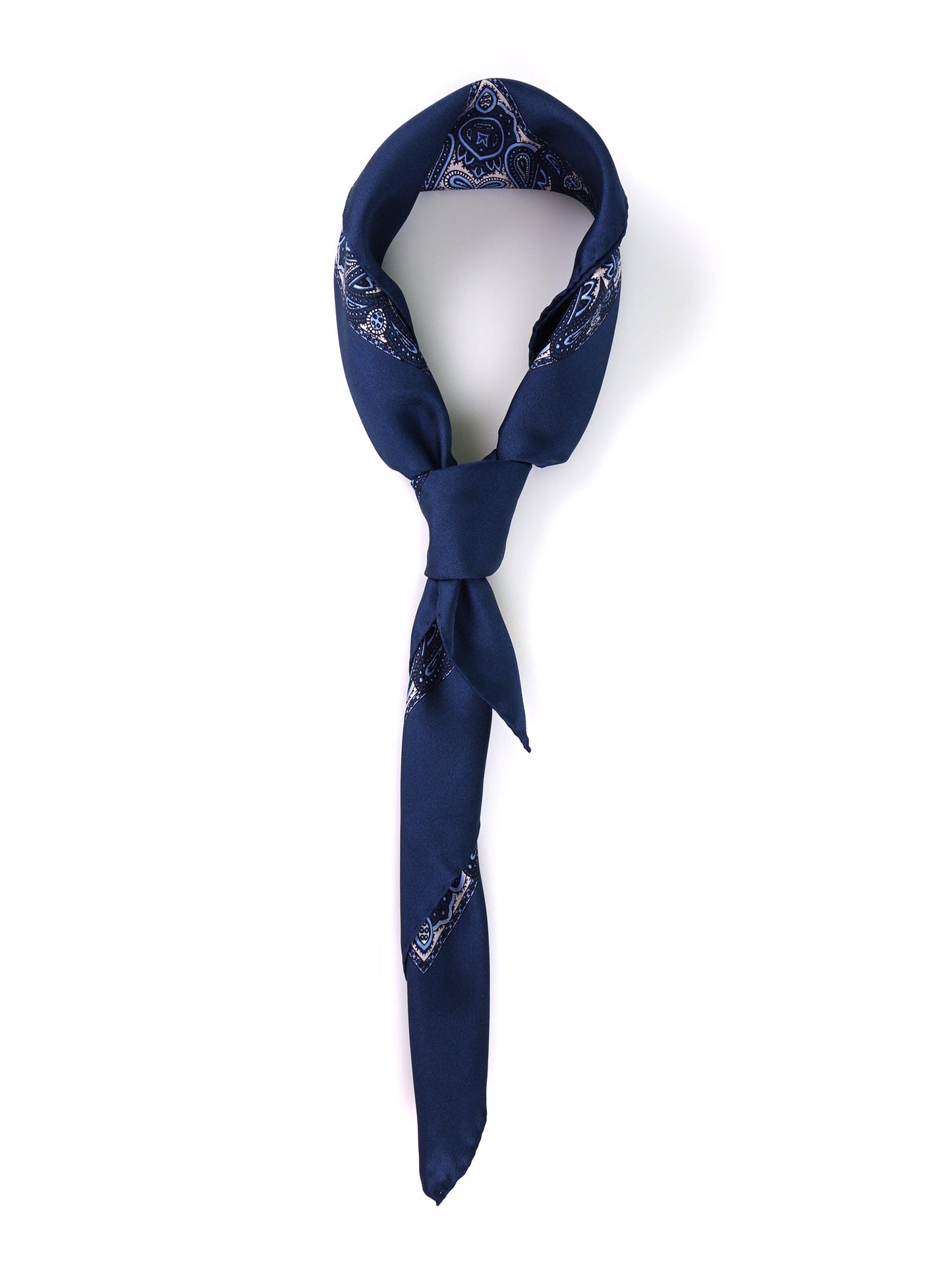 GLAZE blue printed silk foulard