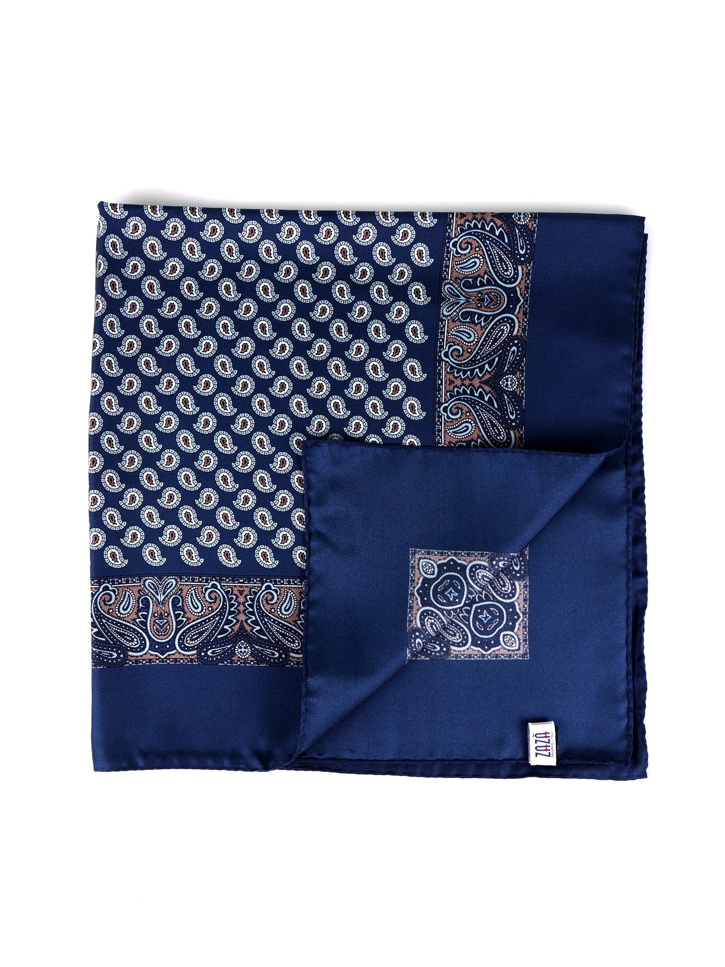 GLAZE foulard in blue printed silk