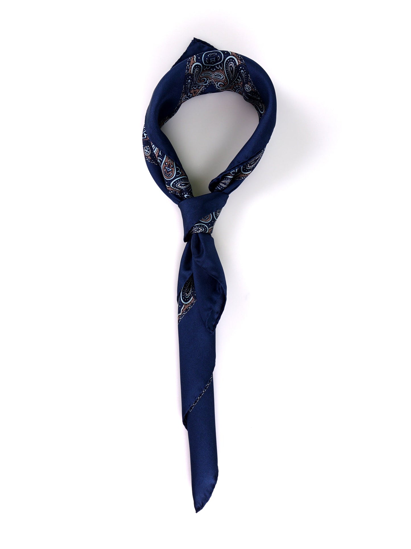 GLAZE foulard in blue printed silk